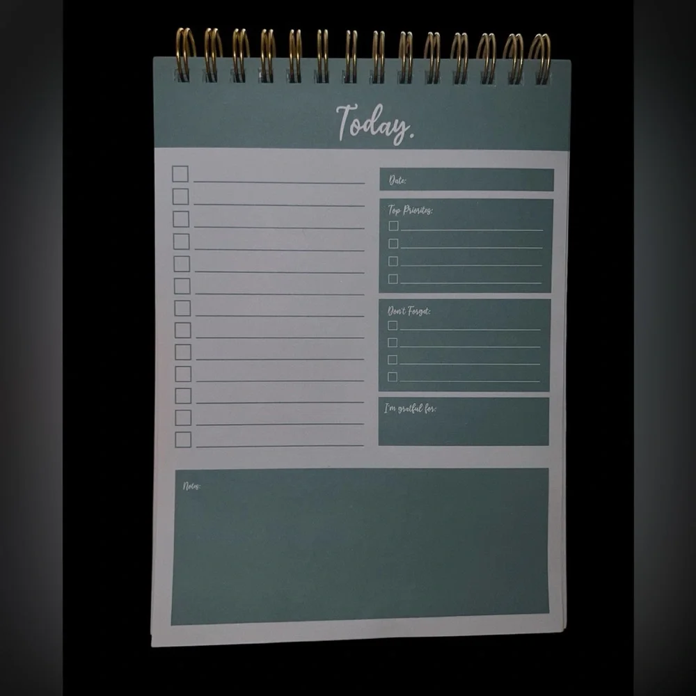 Green Daily Planner Notepad 50 Pages